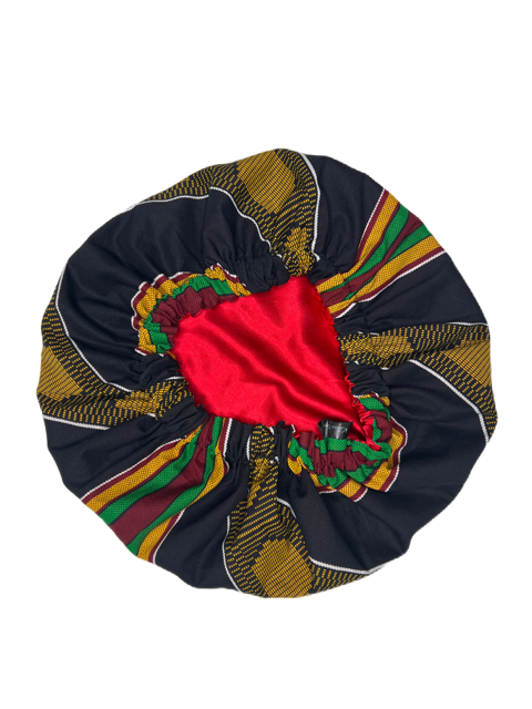 Red Kente Bonnet